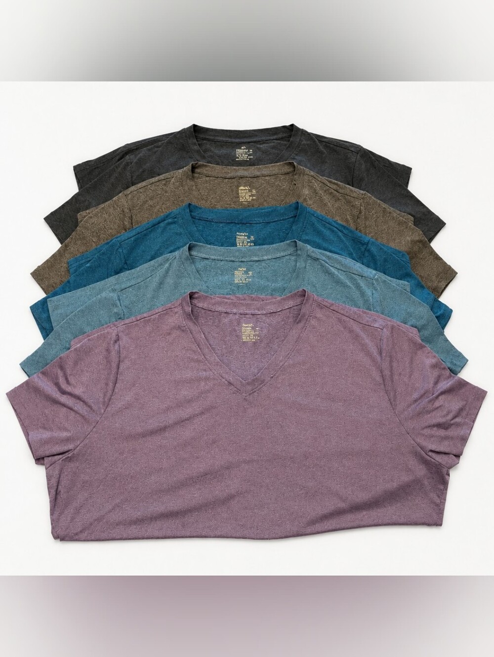 Real Essentials Women's Dry-Fit Short Sleeve V Neck T-Shirts (Set of 5)